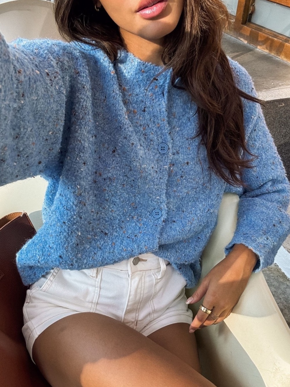 Textured Knit Button-Up Cardigan - Picture 2 of 9